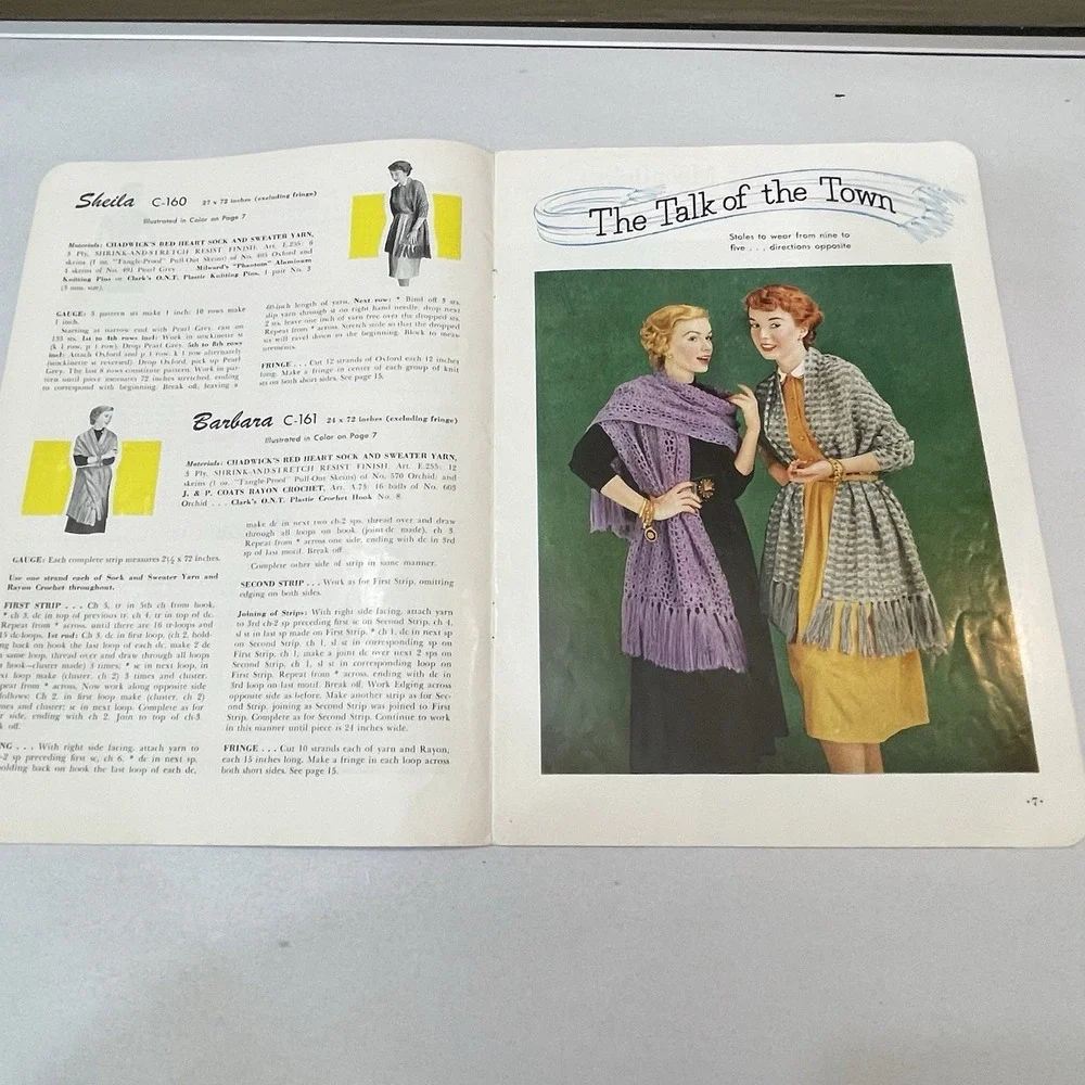 J. & P. Coats Clark's Book 296 Festive Stoles & Blouse Crochet Knitting Patterns